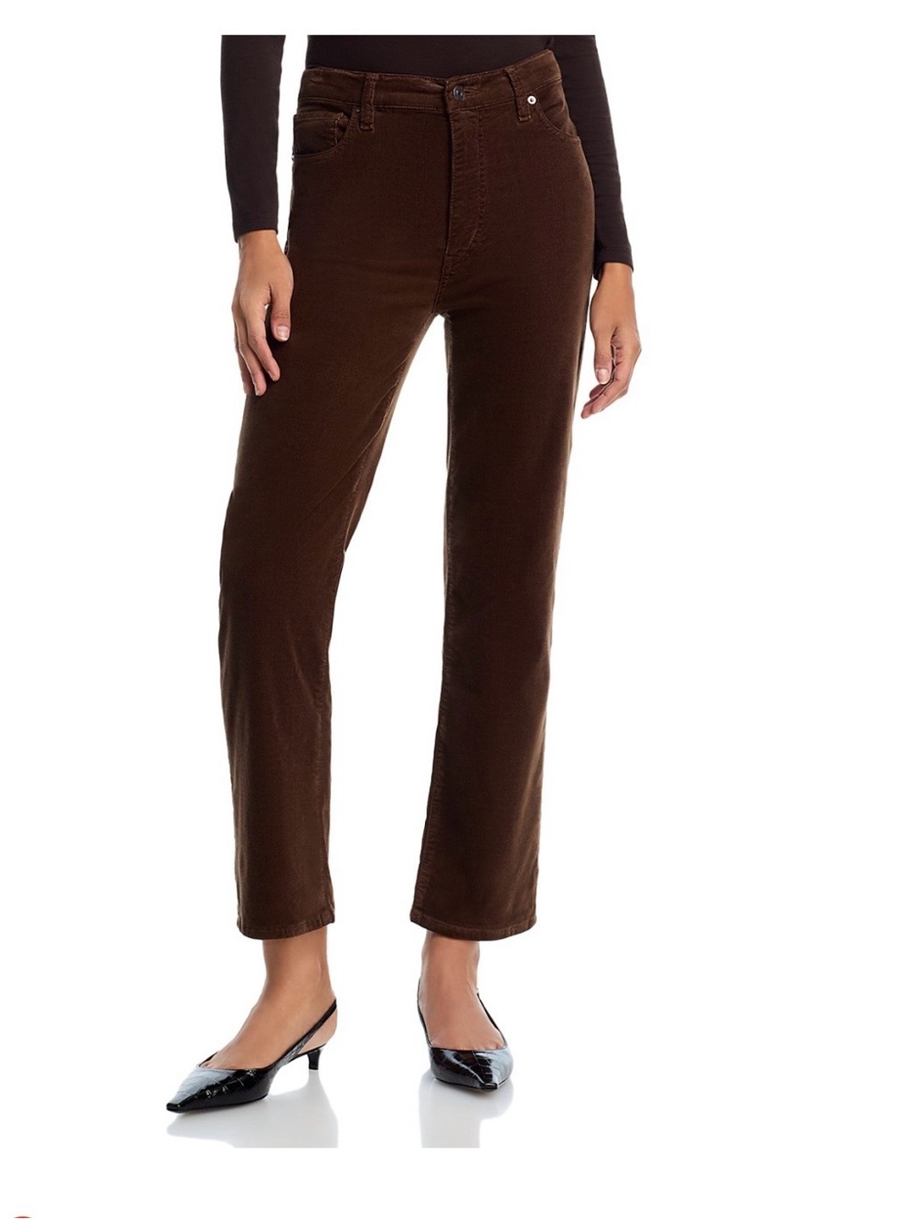 Frame Le Sleek Straight Corduroy Jeans- Brown
